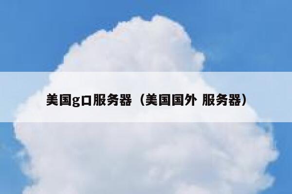 美国g口服务器（美国国外 服务器）